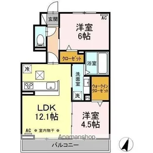 AVANTI狐ヶ崎【1階】の間取り