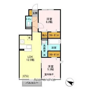 キャトルセゾン F【1階】の間取り