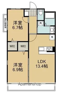 ヴェルクレスト静岡【201号室】の間取り