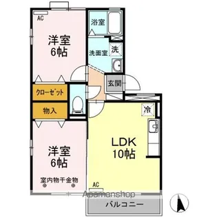 サンフィールド中山【2階】の間取り
