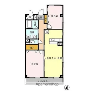 ヴェルドミール カシマ【2階】の間取り