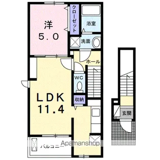 ミルネハイツB&W【2階】の間取り
