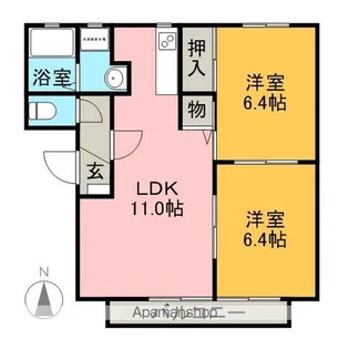 フローラE【1階】の間取り