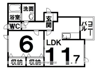 PLUS ONE(プラスワン)【205号室】の間取り