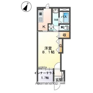 クレシア千草【1階】の間取り