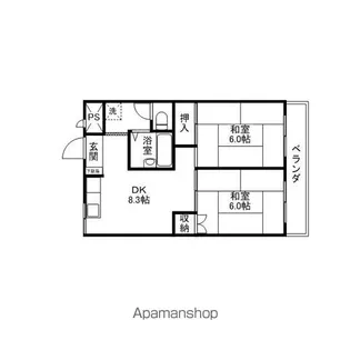 北脇マンション【303号室】の間取り