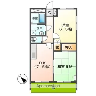 サンライズ ウエスト【1階】の間取り