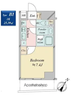 クロスレジデンス日本橋浜町【10階】の間取り