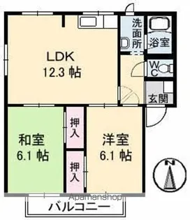 メリーハイム中村 A棟【1階】の間取り