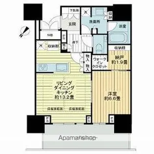 グランドメゾン上町台レジデンスタワー【5階】の間取り