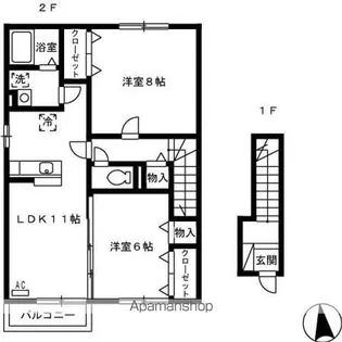 ヴィラ・シュモクⅡ【2階】の間取り