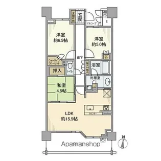 ヴィラス星ヶ丘の森【5階】の間取り