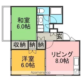リベルテ駅西【203号室】の間取り