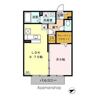 ヴィラ シャルマン B棟【103号室】の間取り