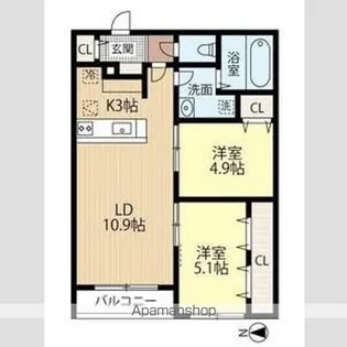 ATLANTIS HASSAMU【5階】の間取り