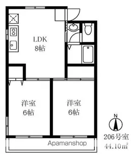ドミールタカラ【2階】の間取り