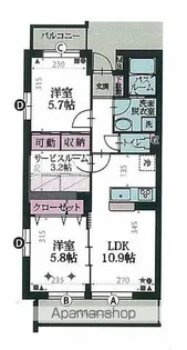 2LDKの間取り画像