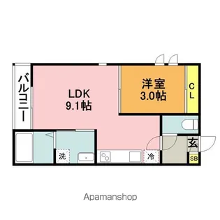GRANDTIC F 井尻Ⅱ(グランティックF井尻Ⅱ)【103号室】の間取り
