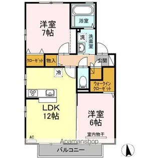 T’sスクエア E棟【2階】の間取り