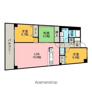 福岡県福岡市東区香椎照葉3丁目【マンション】の間取り