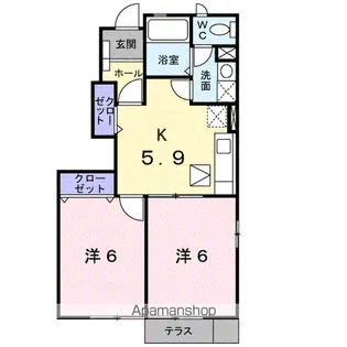 コンフォートA【1階】の間取り