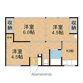 飯田コウコクアパート1【2号室】の間取り