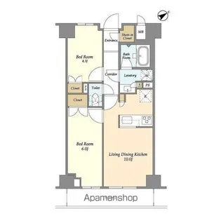 市谷台町坂フロント【6階】の間取り