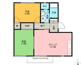 サンライズ伊那【A201号室】の間取り