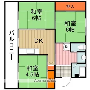 ビレッジハウス台道4号棟【106号室】の間取り