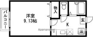 ハイツロックラージA【1階】の間取り