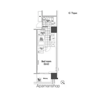 パークハビオ赤坂タワー【14階】の間取り