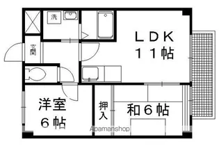 第2メゾンミソノ【502号室】の間取り