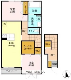 モン・サン・ミッシェル A・B【2階】の間取り