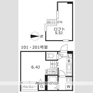 ハーモニーテラス水切町【201CP号室】の間取り
