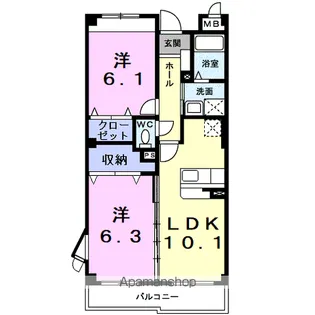 SUNSOLEIL21【3階】の間取り