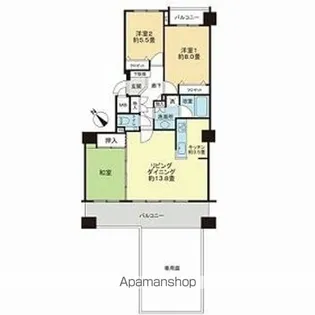 グランアルト福住オーヴェスト【102号室】の間取り