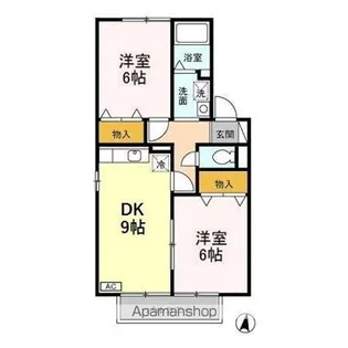 ハーヴェスト・パーク ABC【2階】の間取り