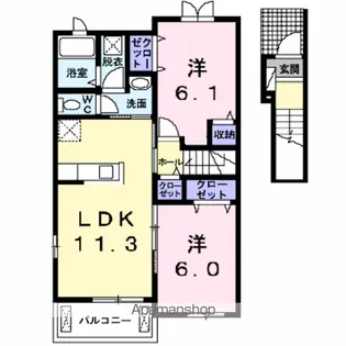 ポポロ Ⅴ【2階】の間取り