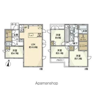 東京都国分寺市西町5丁目【一戸建】の間取り