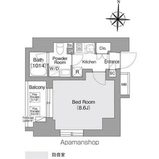 コンフォリア・リヴ森下MUTIO【6階】の間取り