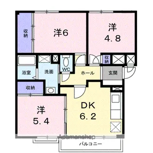 シャルマンハイツA【2階】の間取り