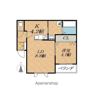 カラリア西1条通り【1階】の間取り