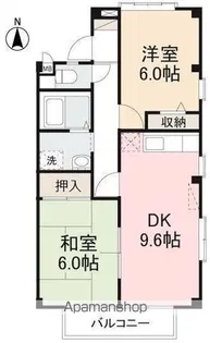 フォブール植原ⅡA・C【C201号室】の間取り