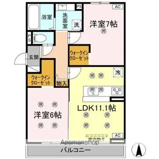 クランツ古川西 A棟【3階】の間取り