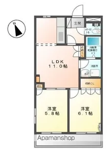 メルキュレー【102号室】の間取り