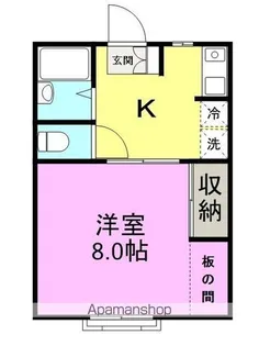 連坊リトル・ヒルズ【106号室】の間取り