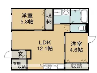 コートハウス錦町【1階】の間取り