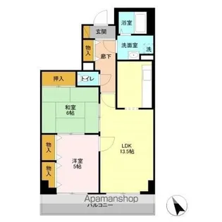 オーシャンビュー弐番館【3階】の間取り