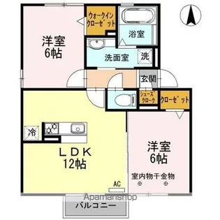 カピオン門間【2階】の間取り