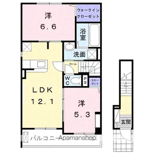 カーサ ミニョンB【2階】の間取り